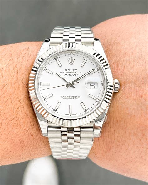 82 rolex datejust flutd bezel|Rolex Datejust 41 white rolesor.